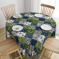 (No little one) patchwork deer - navy, green, grey