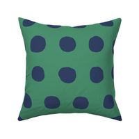 Jumbo Dots in kelly/navy