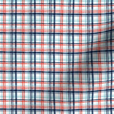 (micro scale) Red and blue watercolor plaid (blue) C20BS