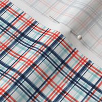 (micro scale) Red and blue watercolor plaid (blue) C20BS