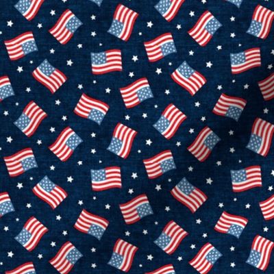 (small scale) American Flag - USA - stars and flags - navy - LAD20BS