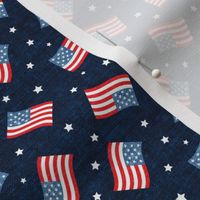 (small scale) American Flag - USA - stars and flags - navy - LAD20BS