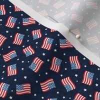 (micro scale) American Flag - USA - stars and flags - navy - LAD20BS