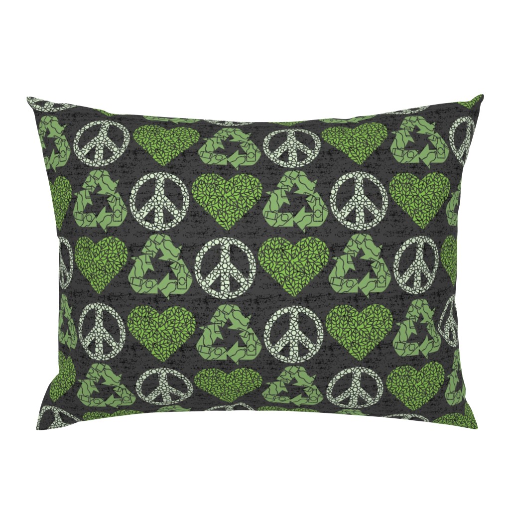 Peace. Love. Recycle. | Green - dark