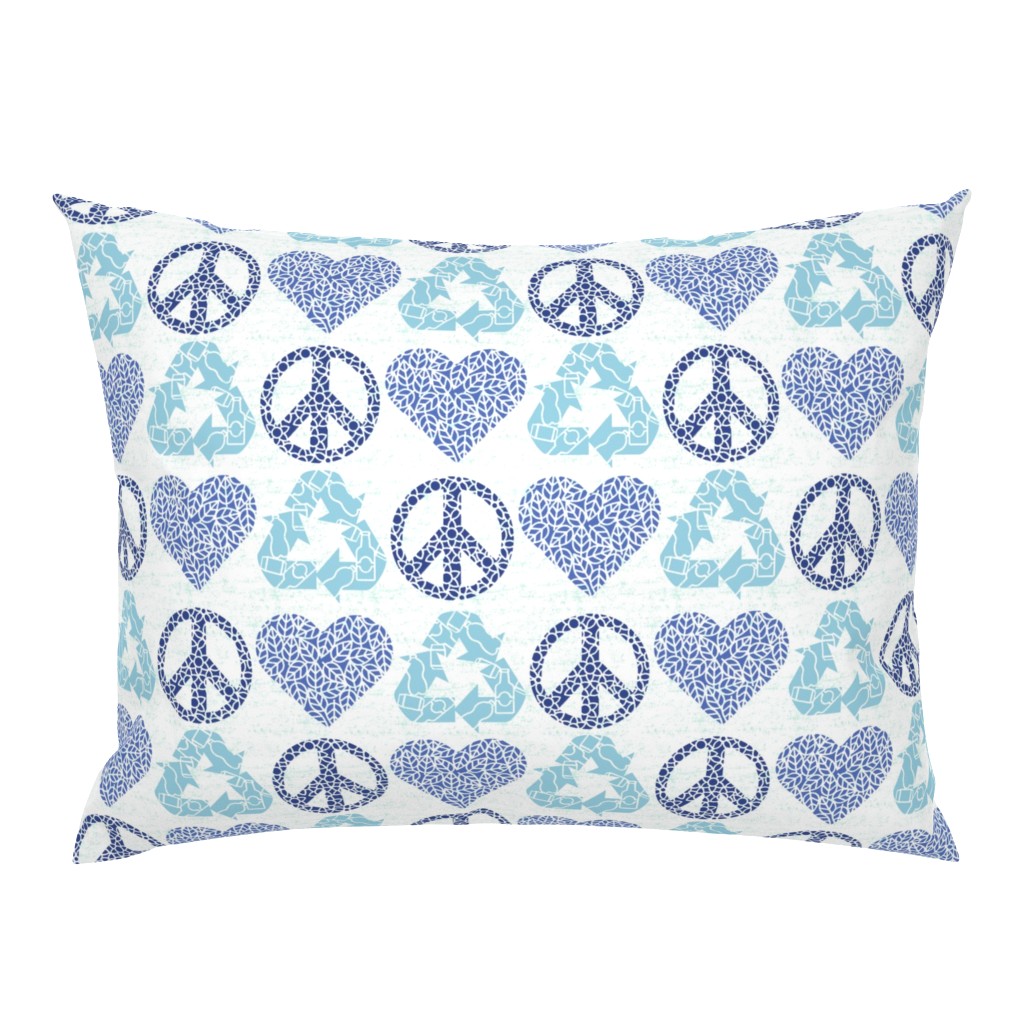 Peace. Love. Recycle. | Blue