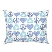 Peace. Love. Recycle. | Blue