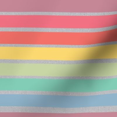Rainbow Stripes on Jersey Gray