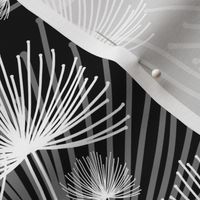 Stark Agapanthus Chic - Art Deco - white on black, medium 