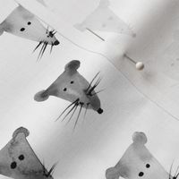 Nice grey mice - watercolor mouse pattern for modern nursery, kids