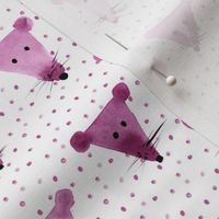 Marsala mice - watercolor mouse design with dots p273