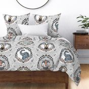 Safari pattern with leopard & giraffe & elephant