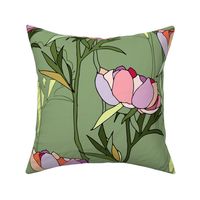 Peonies (Large) - Green