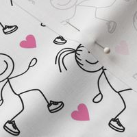 girl runner with pink hearts