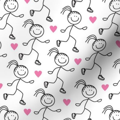 girl runner with pink hearts