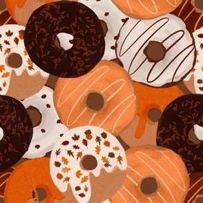 Watercolor Fall Pile of  Donuts