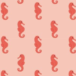 Seahorse on pink