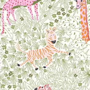 Whimsical safari/green line work/jumbo