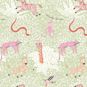 Whimsical safari/soft green/medium