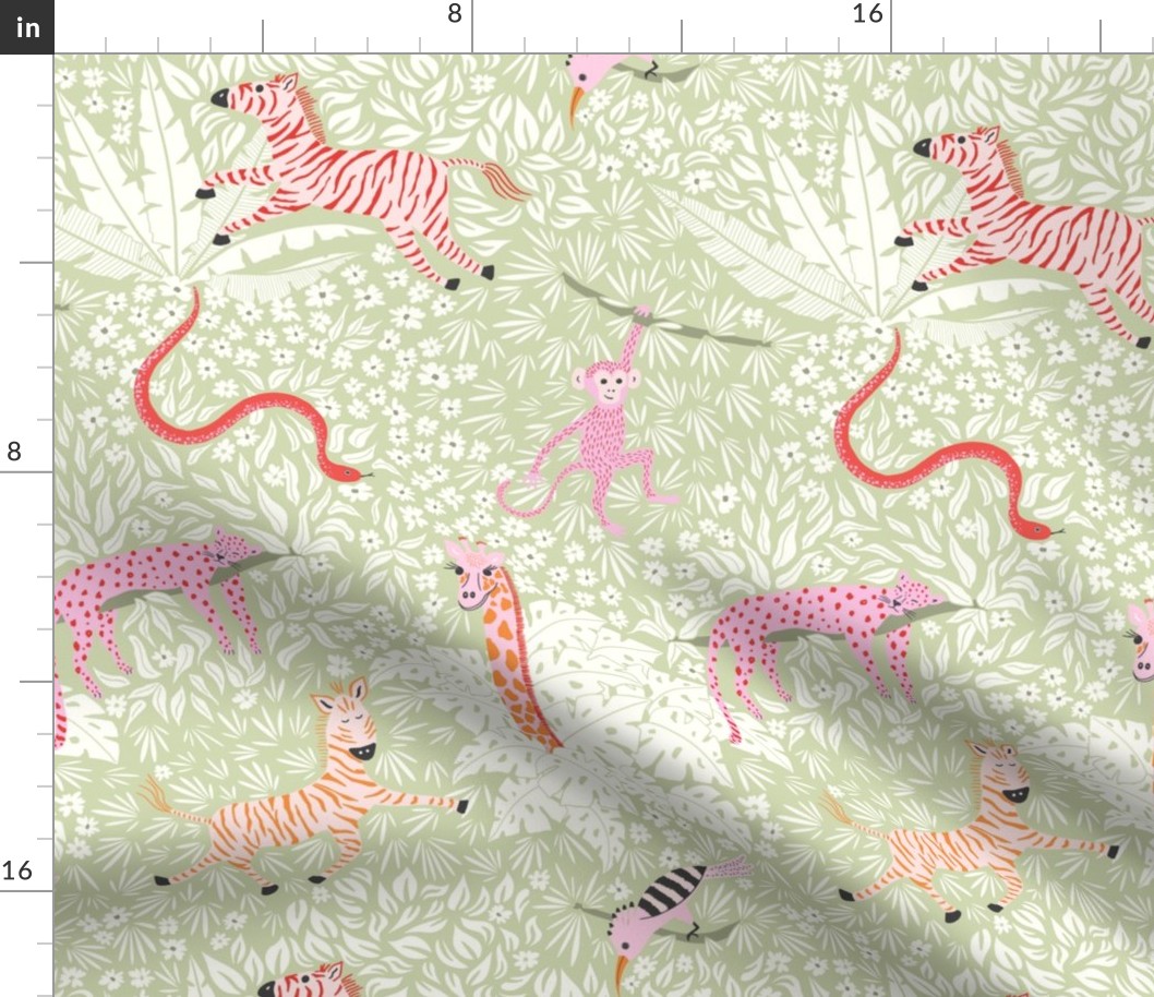 Whimsical safari/soft green/medium