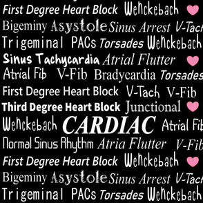 Common Cardiac Rhythms pink hearts