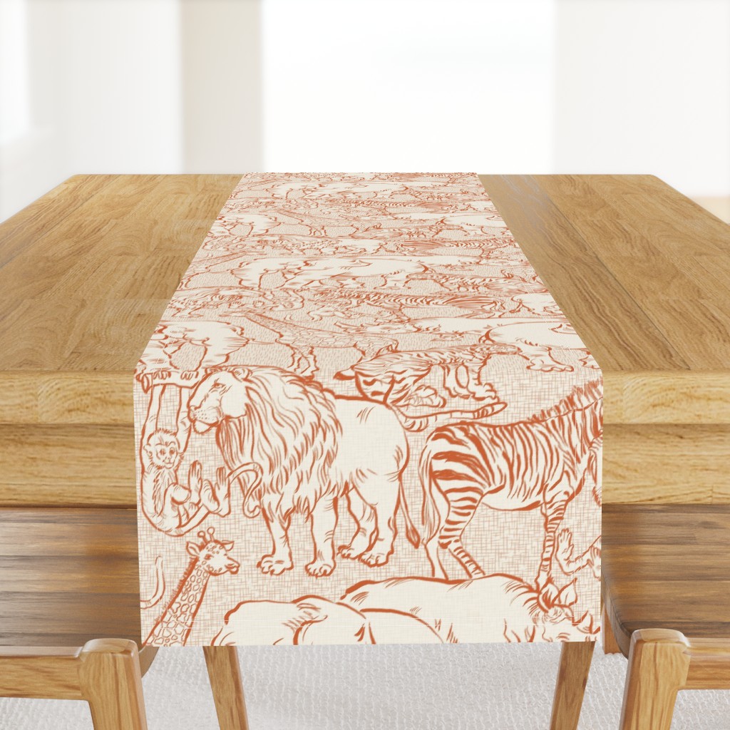 Safari Animals Ochre Terracotta Large Scale