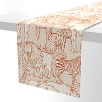 Safari Animals Ochre Terracotta Large Scale