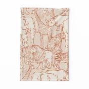 Safari Animals Ochre Terracotta Large Scale