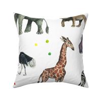 Safari Party with Pom Poms // Larger Size // Painted Safari Animals