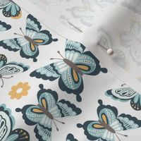 Happy Spring Butterflies - Teal