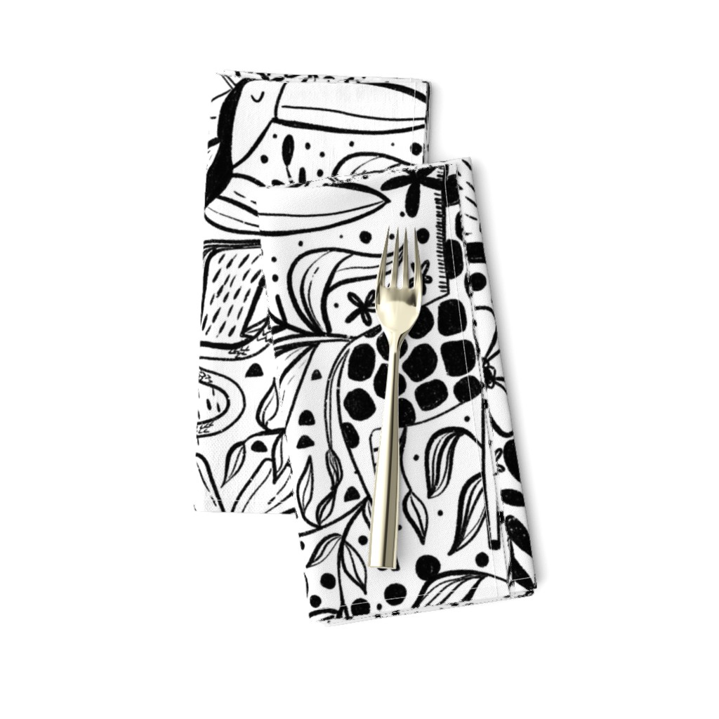 Jungle Hide and Seek - black and white jungle animal line drawings