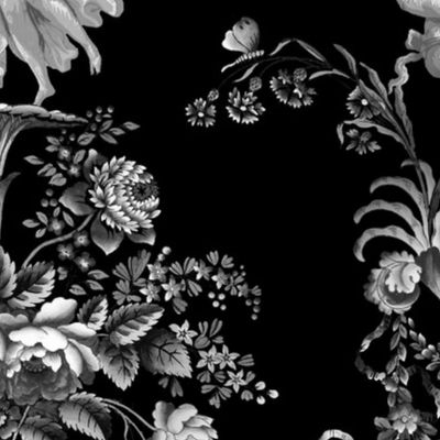 The Muses Arabesque ~ Black and White on Black 
