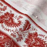 Esmeralda Paisley Stripe ~ Turkey Red and White 