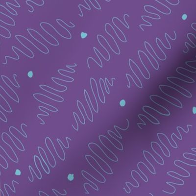 Squiggles in teal and purple