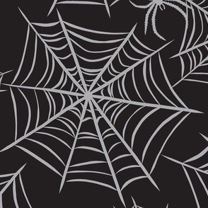 Spiders Web - Halloween Black Grey Large Scale