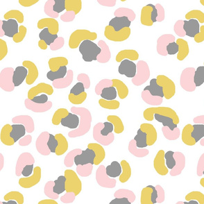 Cheetah - Gray, Mustard, Pink