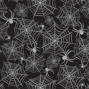 Spiders Web - Halloween Black Grey Regular Scale