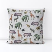 Safari Party // Painted Safari Animals on Linen // Smaller