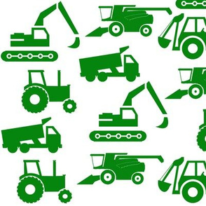 Trucks and Tractors in Green