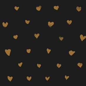 Swiss Heart Dots-copper on black