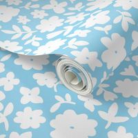 Baby Blue and White Bitsy Floral by Angel Gerardo 