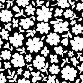 Black and White Bitsy Floral by Angel Gerardo 