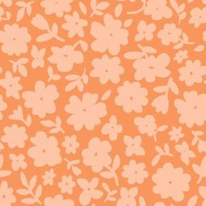Coral and Apricot Bitsy Floral by Angel Gerardo 