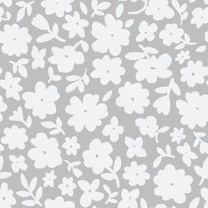 Gray and Grey Bitsy Floral by Angel Gerardo 