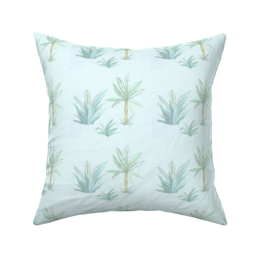 Tropical Palms Pale Aqua