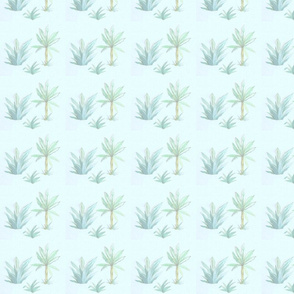 Tropical Palms Pale Aqua