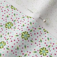 Ditsy Floral in Pink, Green, White