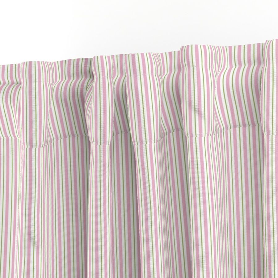 Vertical Stripes in Pink, Green, White