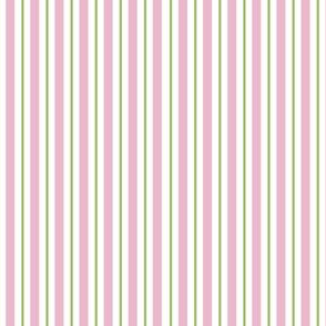 Vertical Stripes in Pink, Green, White