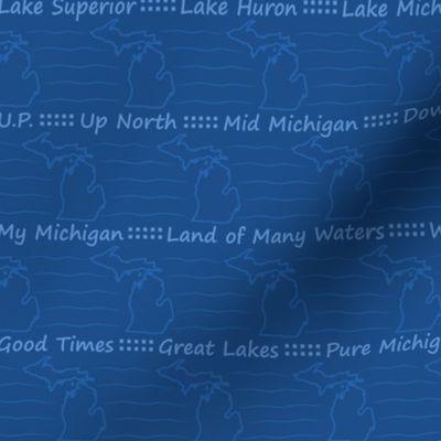 My Michigan: Classic Blue Michigan Silouhuette Stripe