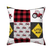 Little Man - Tractors - Red and Black - Plaid - LAD19